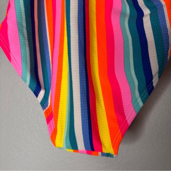 New Cat & Jack Girls XL Multi Colored Striped Swimsuit Bathing Suit - Picture 16 of 16